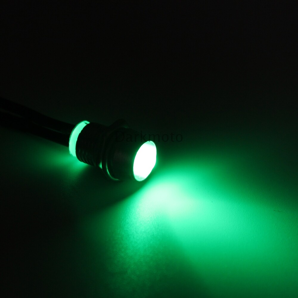 Mini Green LED Lights Truck Marker Indicator Lamp Universal Motorcycle 2 Wire