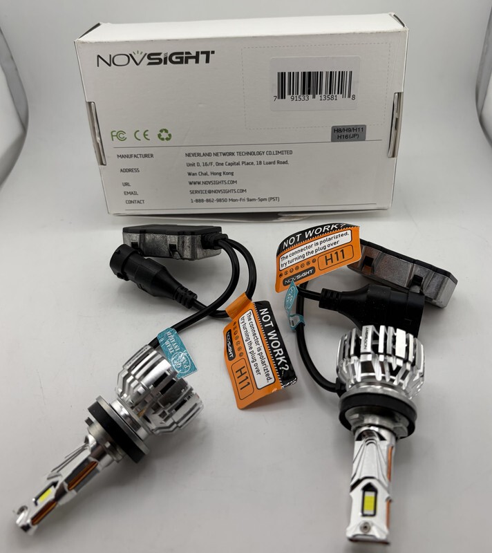 QTY 2 NOVSIGHT H8/H9/H11 LED HEADLIGHT BULBS HIGH LOW BEAM 6500K 32000LM 140W