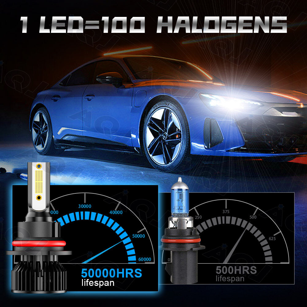 For Suzuki SX4 2007-2013 LED Headlights 9007 High/Low Beam Bulbs 6000K White