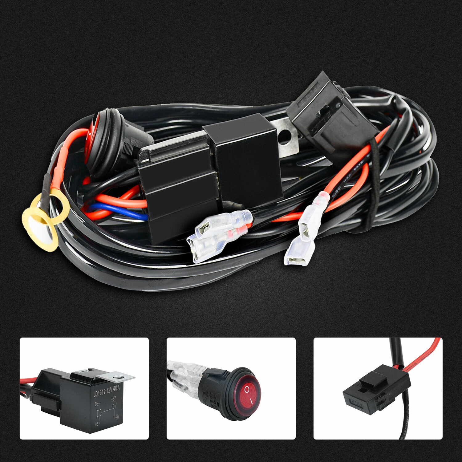 Pair 12000LM 4″ Inch LED Work Light Bar Spot Flood Pods fit for Jeep ATV + Wire
