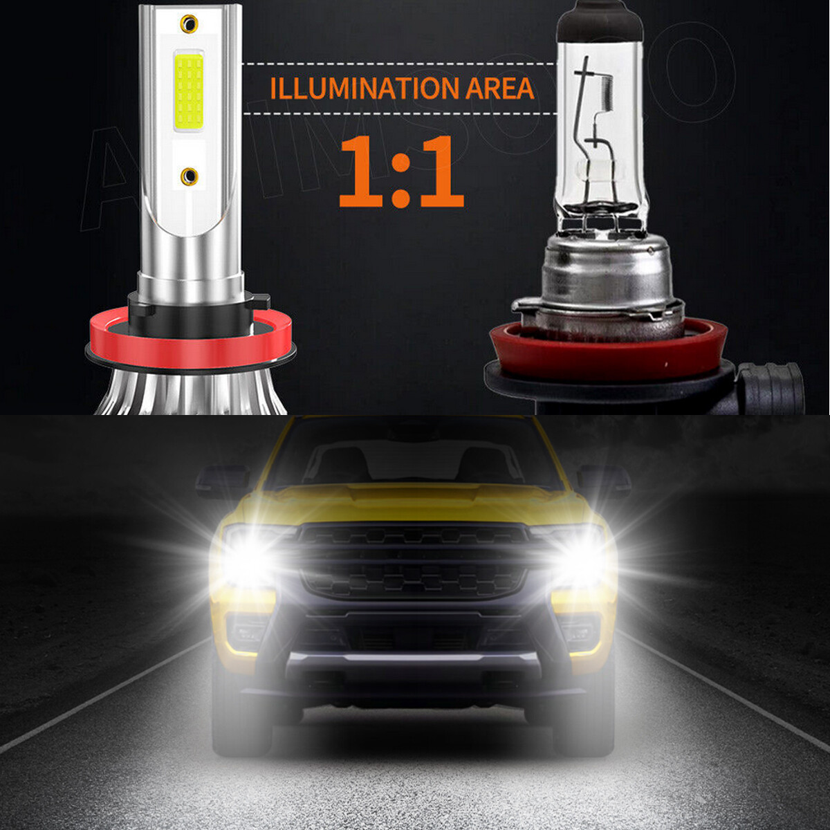 H11 LED Headlight KIT Super Bright Bulbs White 720000LM High/Low Beam Lamp A+