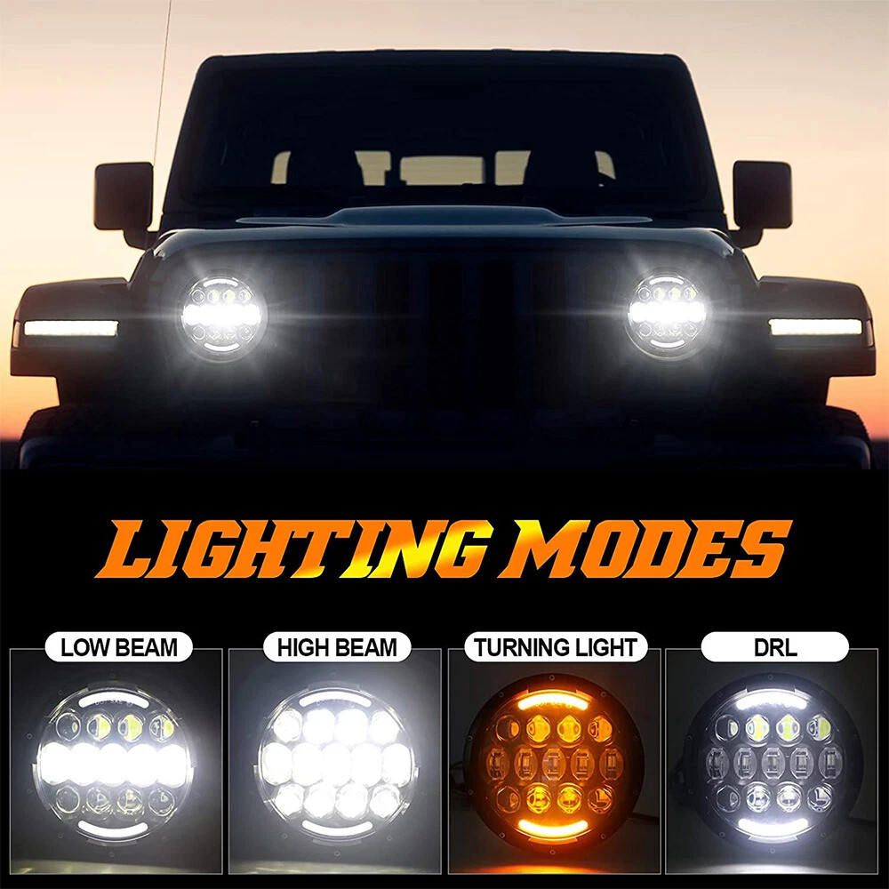 DOT Approved 7″ inch Round Led Headlight High-Low Beam fit Chevy II Nova 1969-79
