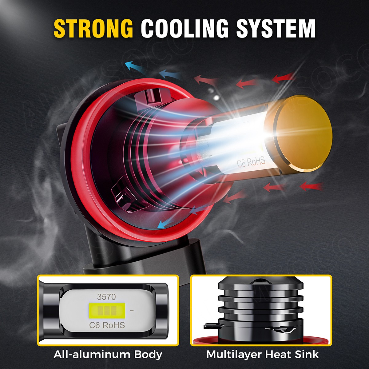 9005 LED Headlight Bulb Conversion Kit High Low Lamps 6000K Super White Bright
