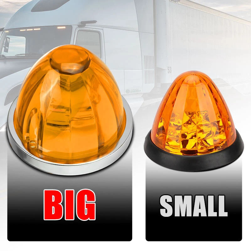 2x Amber LED Watermelon Lights Side Marker Truck Trailer Turn Signal Light 12V