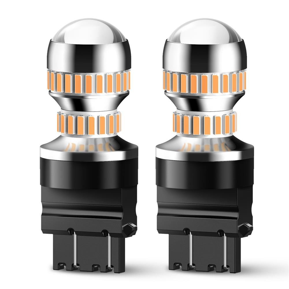 Pair Amber Yellow 3157 3456 4156 LED Turn Tail Signal Light Bulb 4014SMD AUXITO
