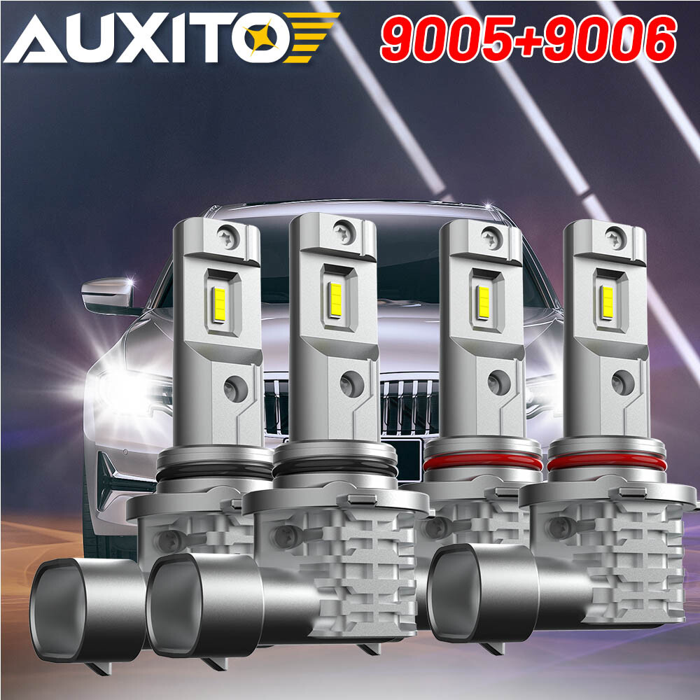 9005+9006 Combo LED Headlight 200W 30000LM High/Low Beam 6500K White 4 Bulbs Kit