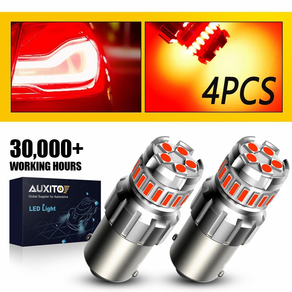 Red 1156 7506 P21W BA15S Rear LED Brake Light Tail Light Bulbs Anti Hyper B