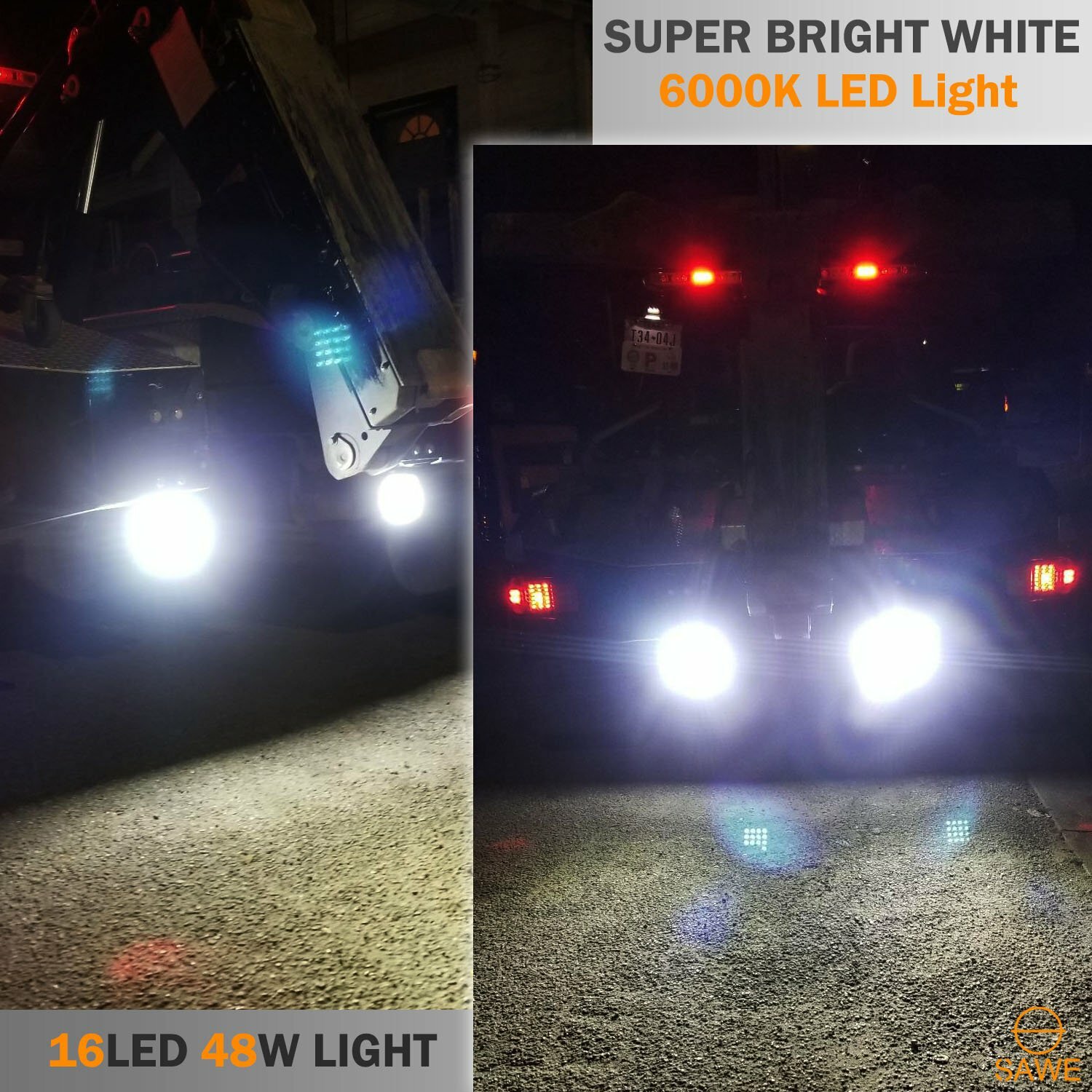 4 x 48W LED Work Light Truck OffRoad Tractor Flood Lights 12V 24V White ATV SUV