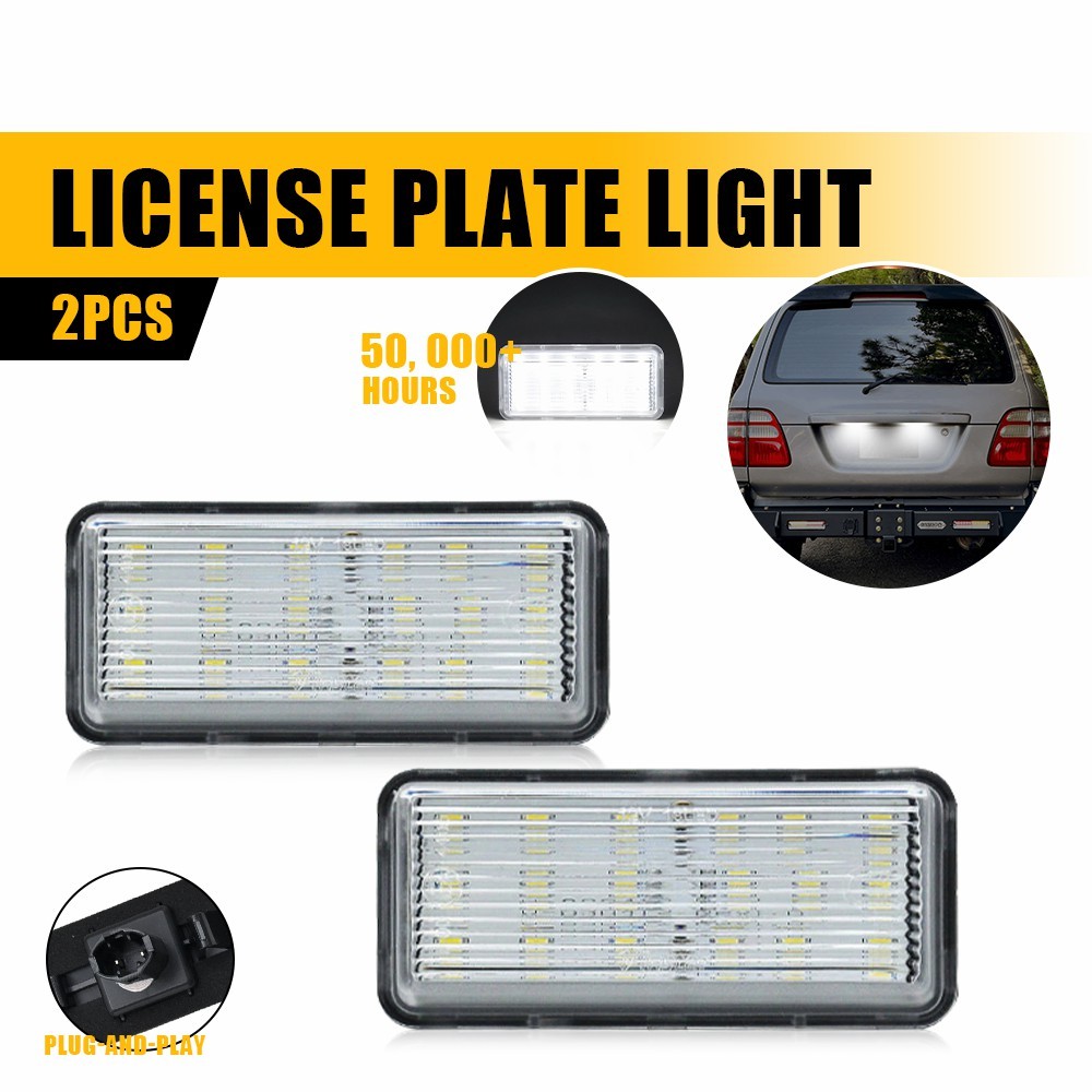 For Lexus LX470 1998-2007 Rear License Plate Lights Clear White Tail Tag Light