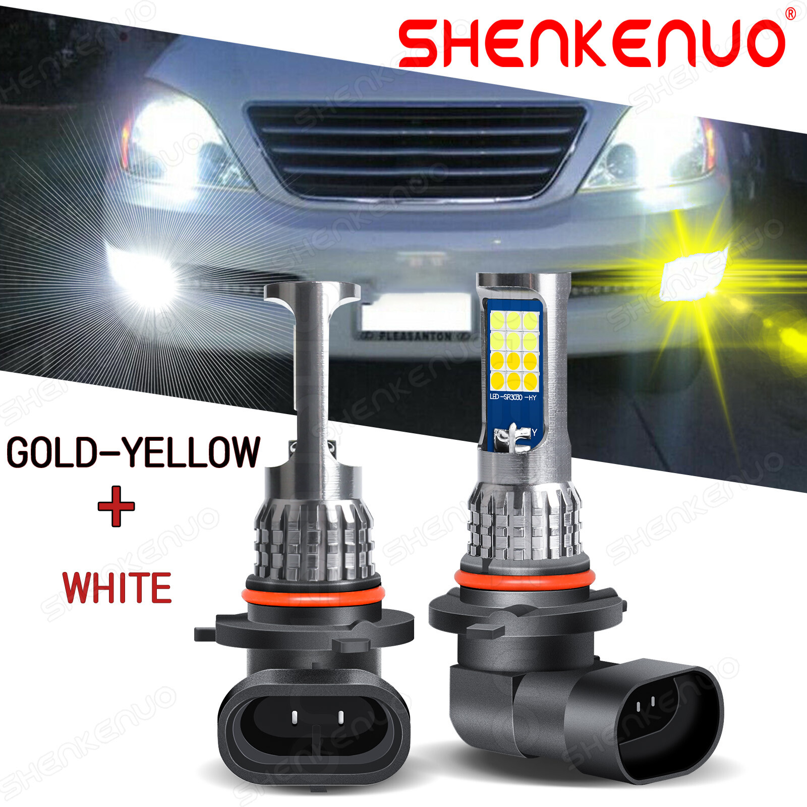 White&Yellow Dual Color LED Foglight Bulbs Flash for Lexus IS250 IS350 2006-2010