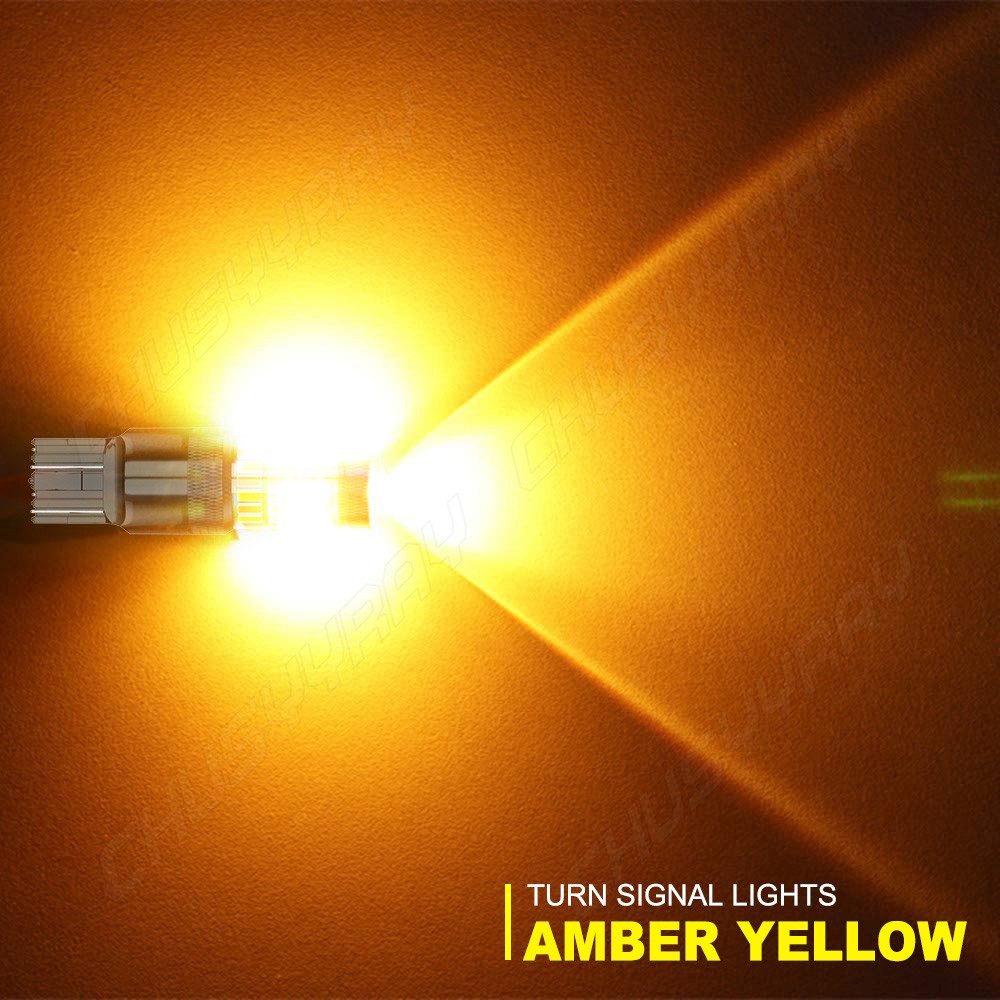 LED Front Rear Turn Light Signal Blinker Bulbs 7441 7440 Amber Error Free