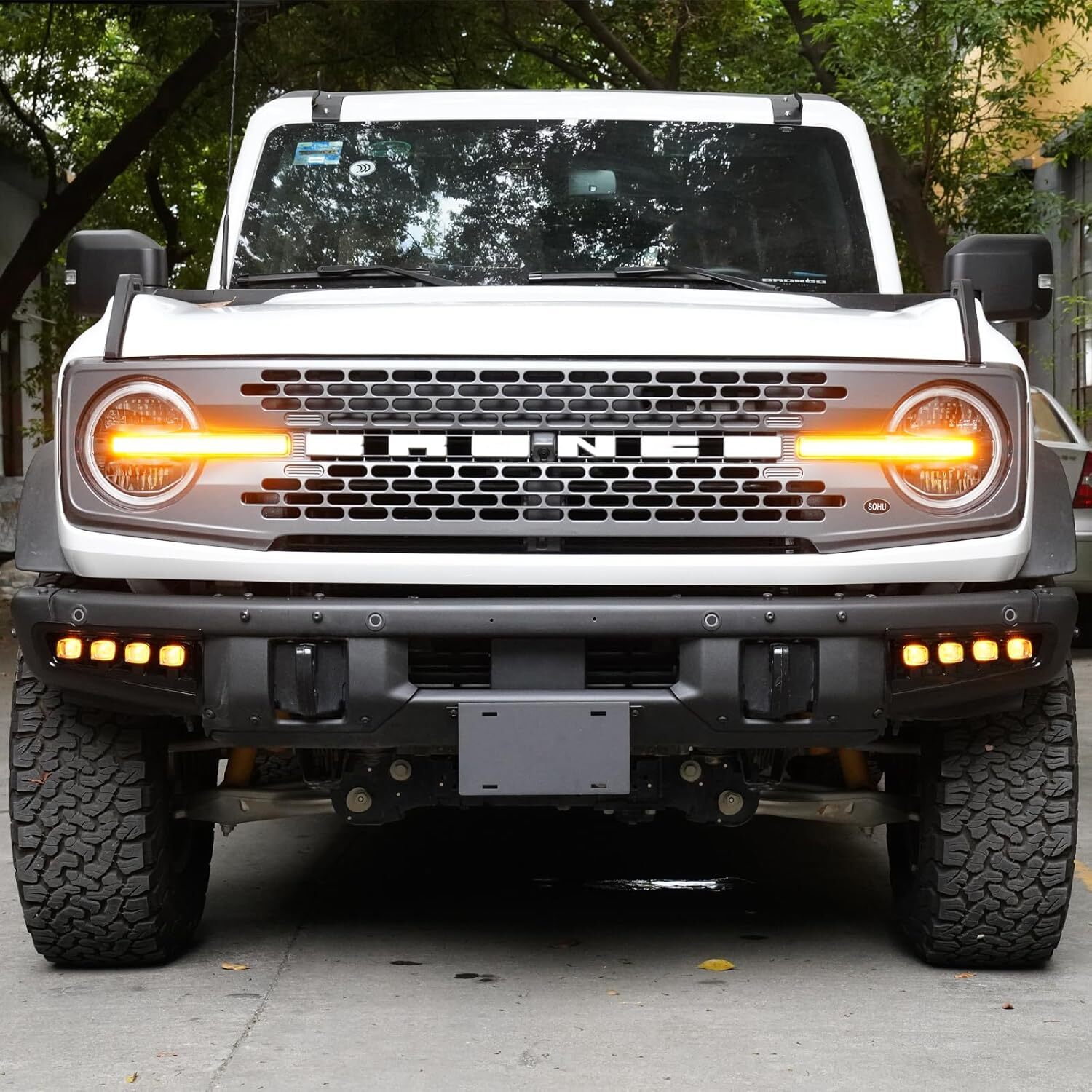 For Ford Bronco Raptor 2021-2023 LED DRL Daytime Running Fog Light w Turn Signal