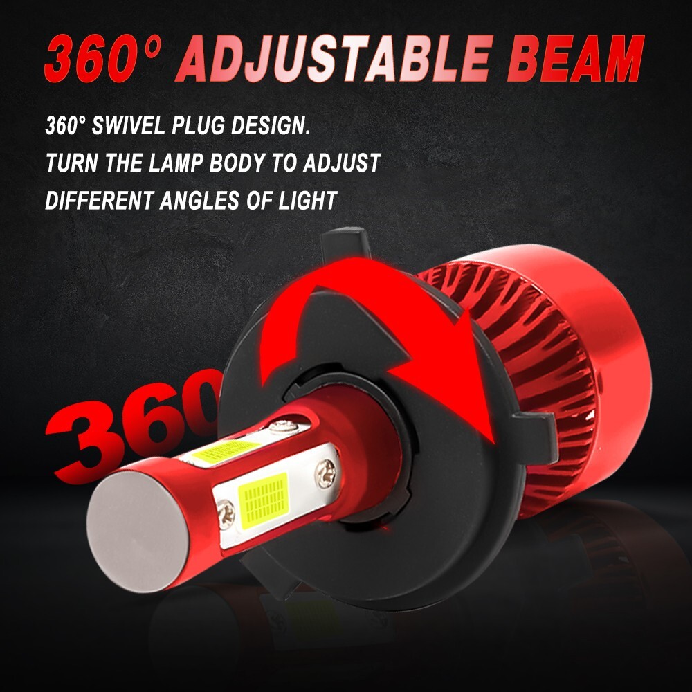 Whosesales 20PCS H4 LED Headlight Bulbs Kit High&Low Beam 6500K Bright White