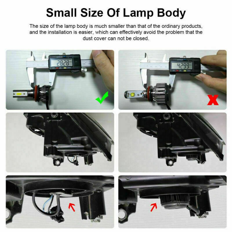 2X H4/HB2/9003 MINI1 LED Headlight 36W 8000LM COB Bulbs Kit Hi/Low Beam 6000K UE
