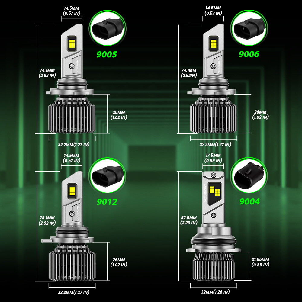H4 H7 H11 9005 9006 9012 LED Headlight Bulbs 300% Bright Lamp High/Low Beam 2pcs