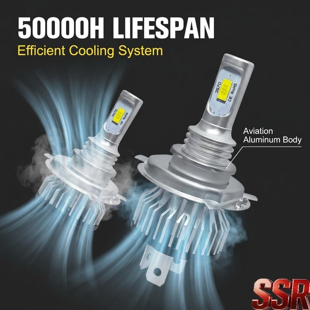 Pair 9003/H4 LED Headlight Bulbs Conversion Kit High&Low Beam 6500K Bright White