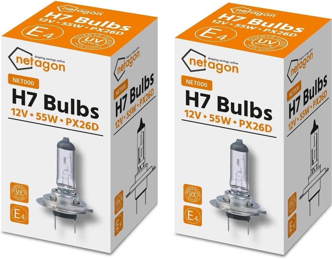 2 X H7 12v 55W Quality Standard Car headlight Halogen Bulbs For Audi Q3 2011 on