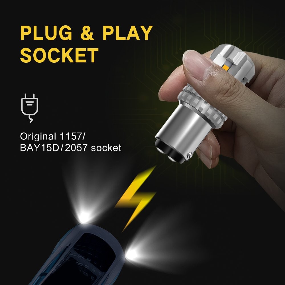AUXITO Amber/Yellow 1157 High Power 21W Turn Signal LED Light Bulbs BAY15D 1142