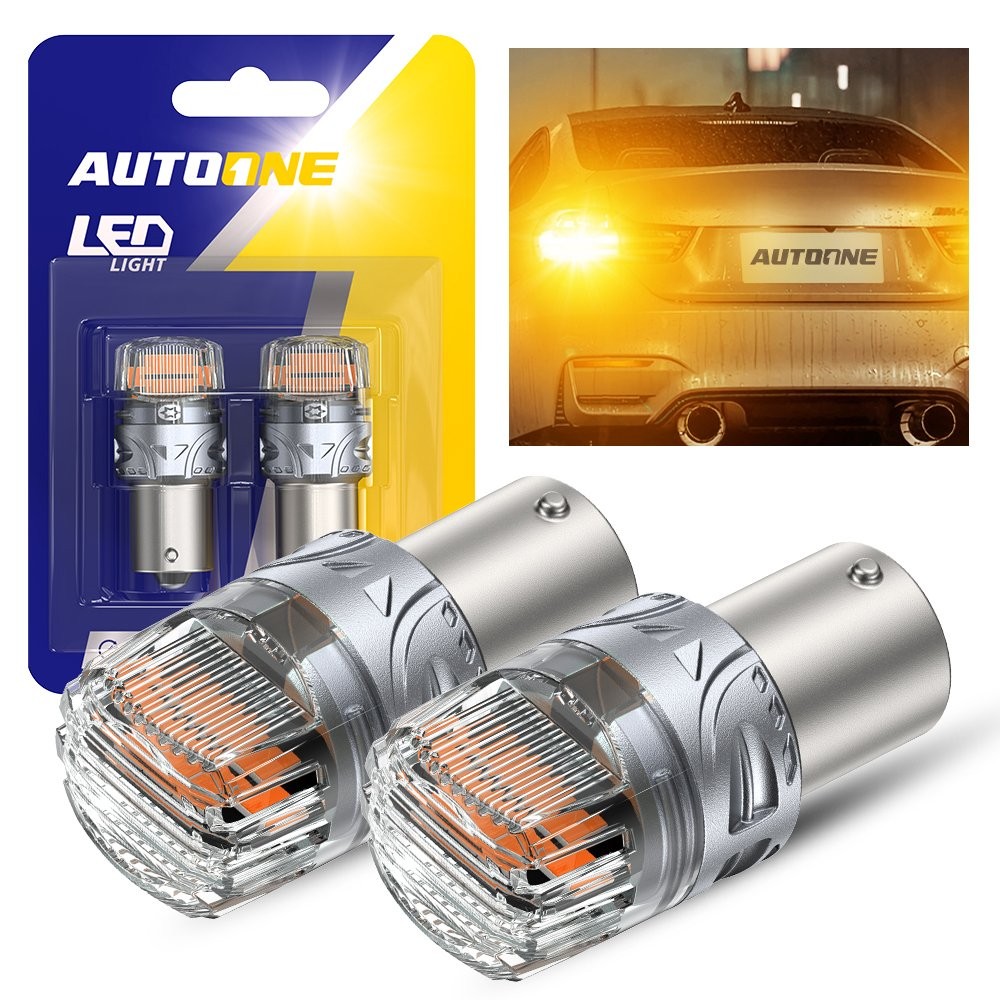 For 2x AUTOONE 1156 7506 LED Turn Signal Blinker Light Amber Yellow Bright Bulb