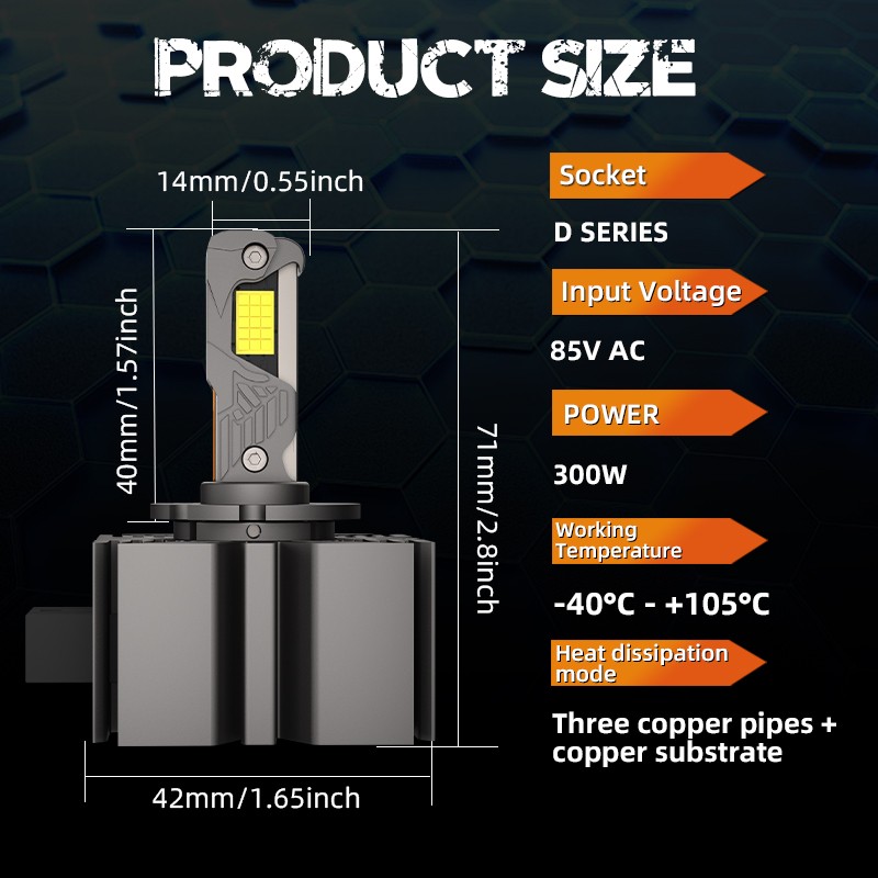 D3S D3R LED Headlight Bulbs High/Low Beam 300W 60000LM 6000K HID Replace Bright