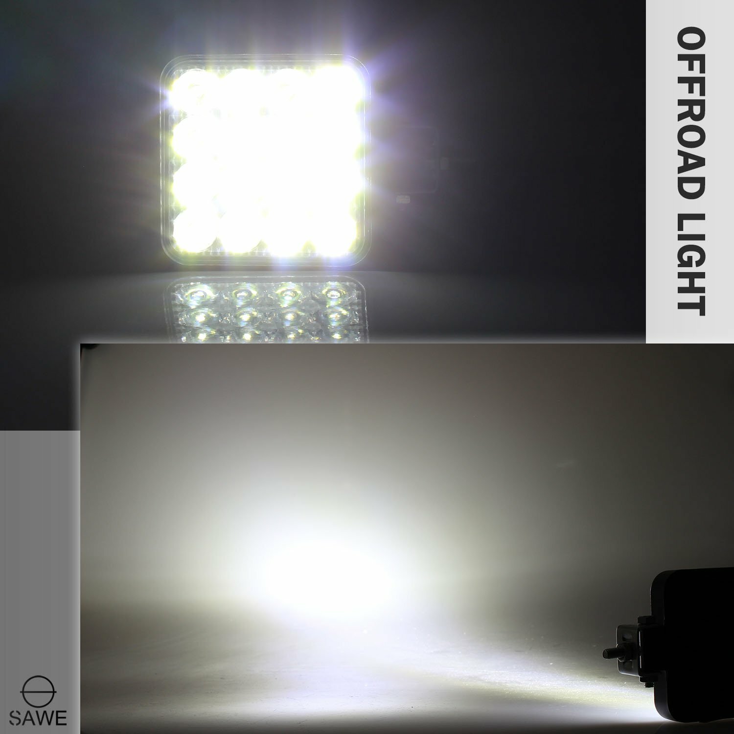 4 x 48W LED Work Light Truck OffRoad Tractor Flood Lights 12V 24V White ATV SUV