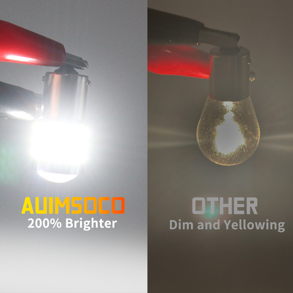 2X LED Turn Signal Blinker Light 1156 P21W BA15S 7506 Pure White Bright DRL Bulb