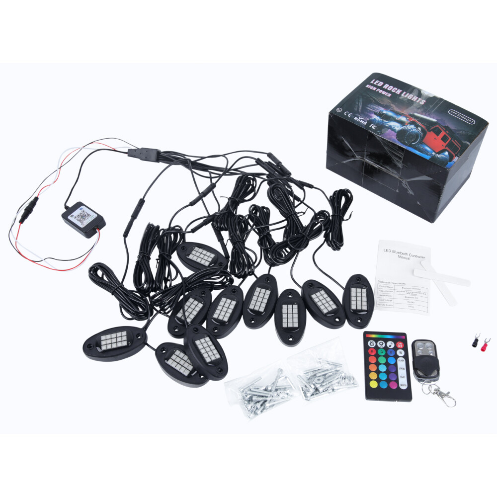 10 Pods RGB LED Rock Lights Bluetooth Underglow Lamp For GMC Yukon XL1500 XL2500