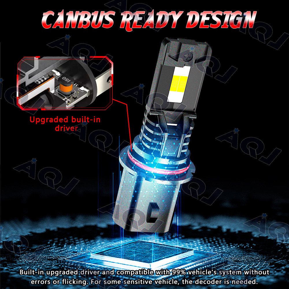 AQJ 9007 HB5 LED Headlight Bulbs High Low Beam 60000LM White Super Bright 2X