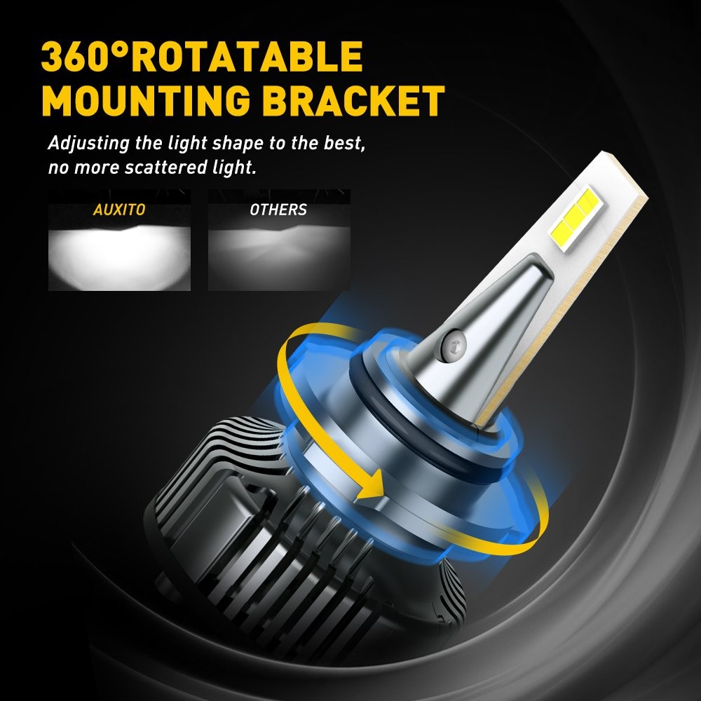 AUXITO 9006 HB4 LED Headlights Kit Combo Bulbs 6500K Low Beam Super White Bright