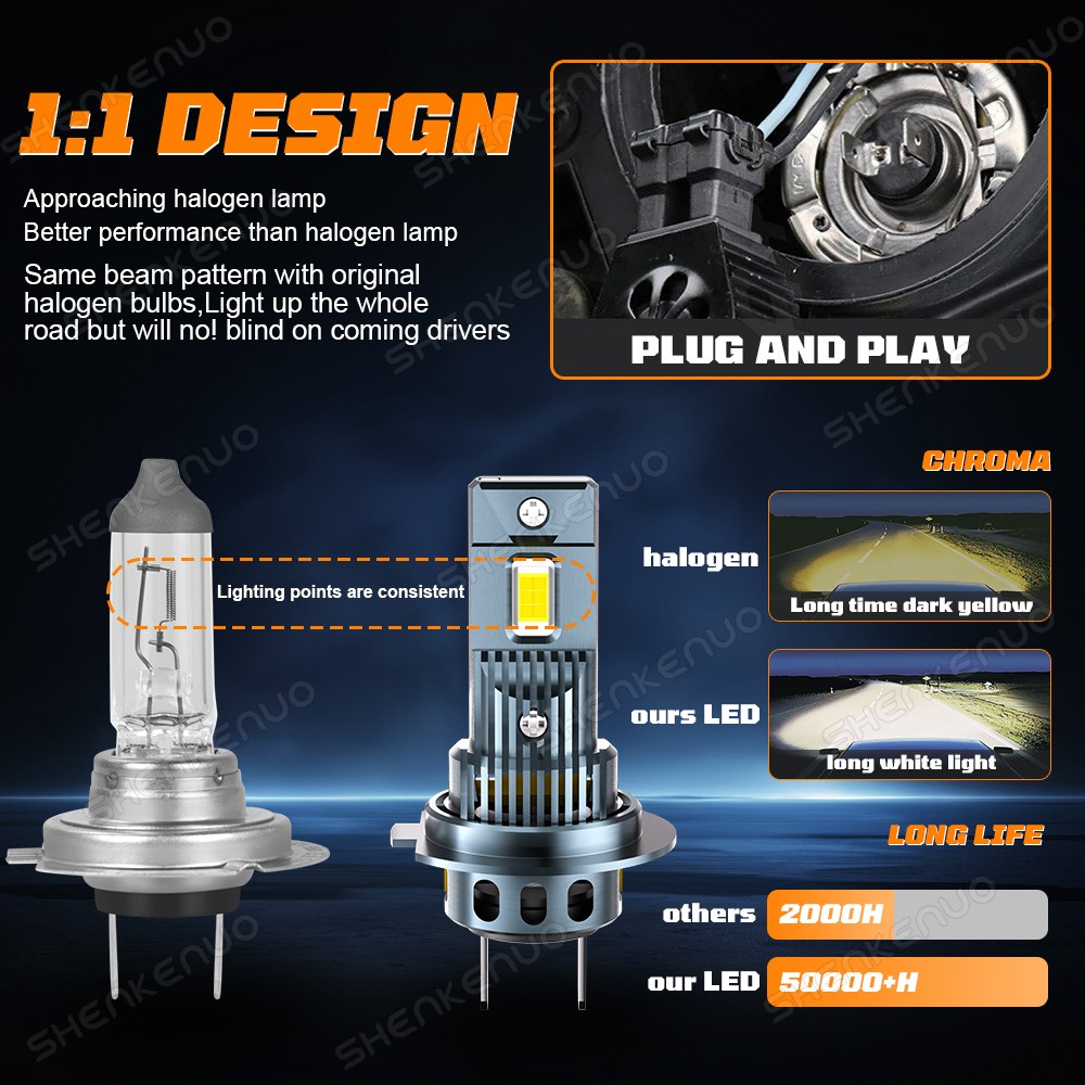 For Chevy Traverse LS LT 2013-2018 H7 H11 LED Headlight Hi/Low Bulbs Xenon White
