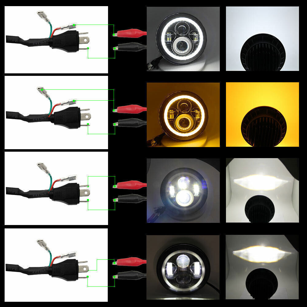 PAIR DOT 7″ Inch LED Headlights DRL Turn Signal Combo For 2003-2007 Jeep Liberty