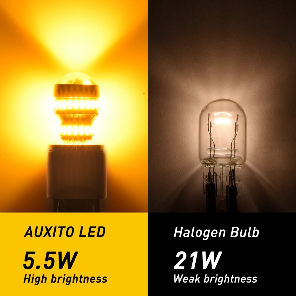 Auxito 7443 7444 Amber LED Rear Turn Signal Blinker Light Bulb Yellow 2/10x