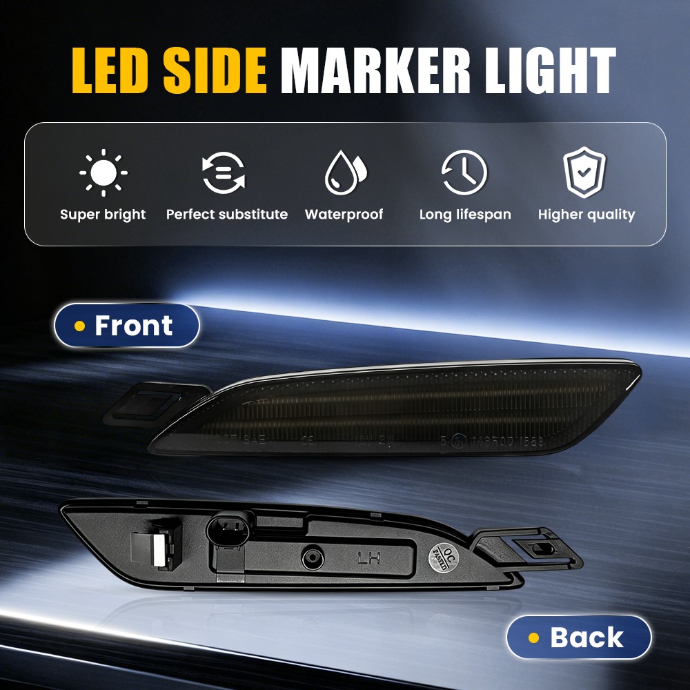 4Pc Front Right Left White LED Side Marker Lights For Porsche Cayenne 2015-2019