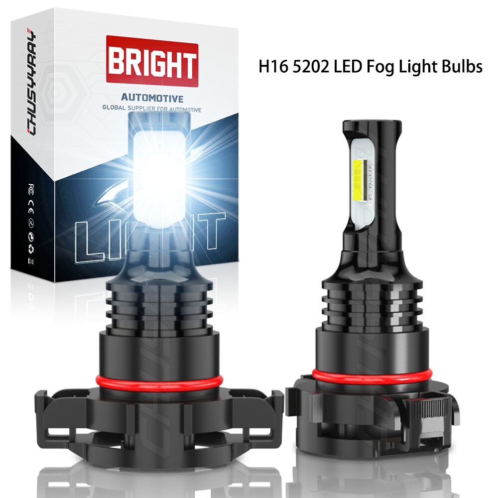 5202/H16 LED Fog Light Bulbs 6000K Xenon White 8000LM High Power Pair