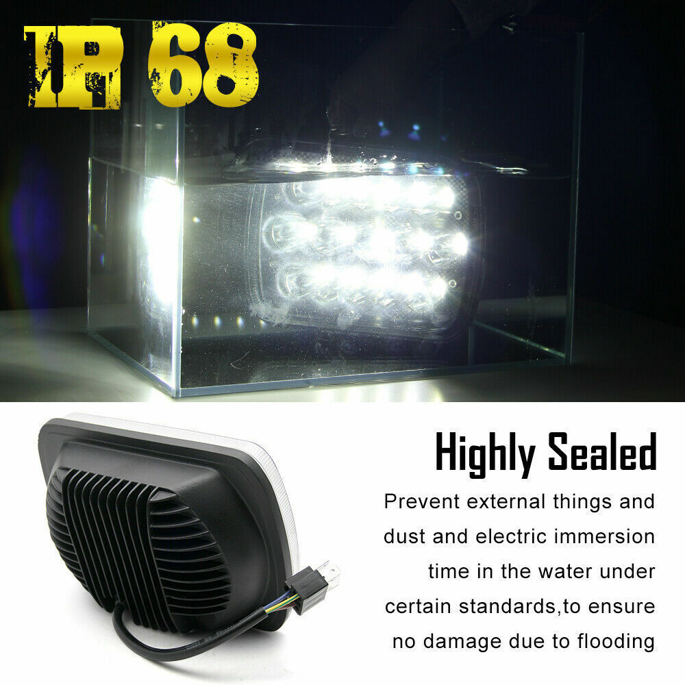 Pair 7×6 inch Led Headlights High Low Beam Fit Chevrolet C10 C20 C30 K10 K20 K30