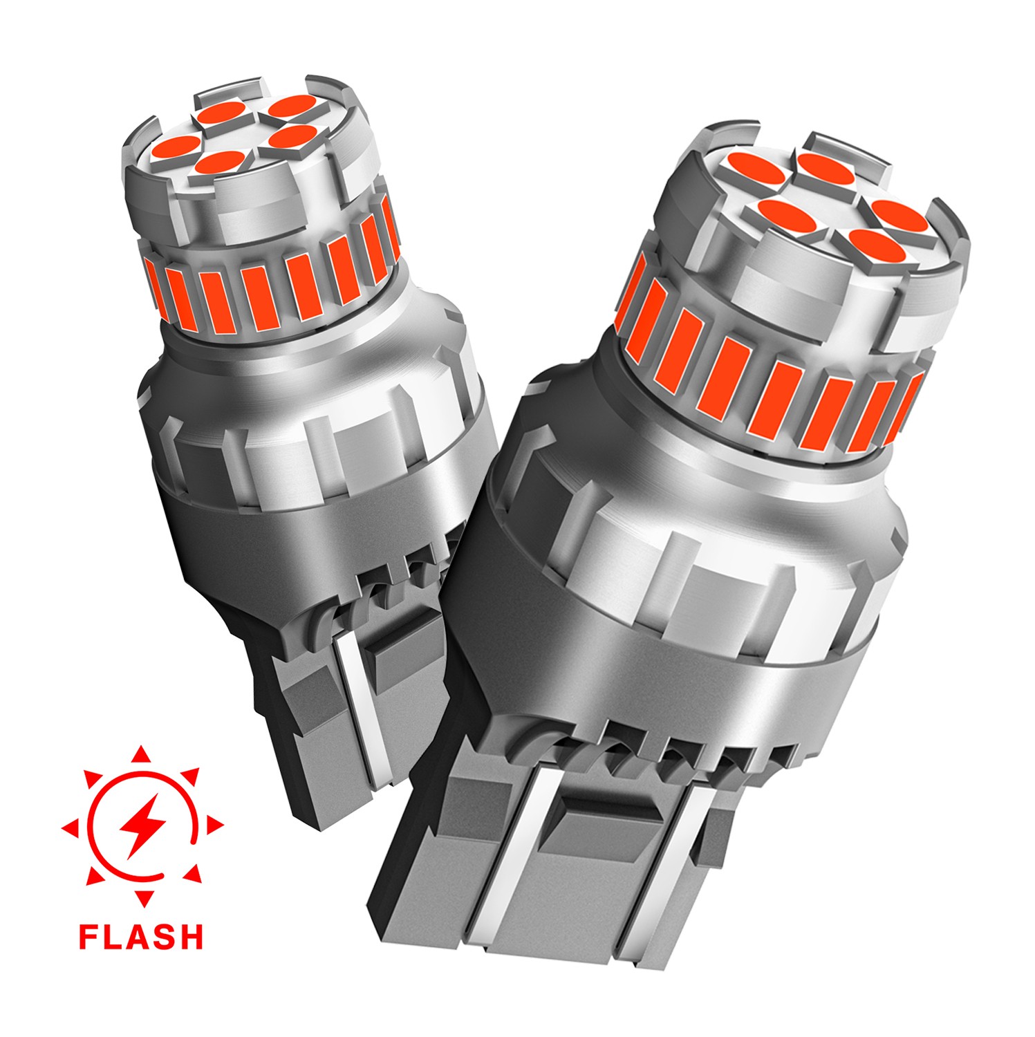 AUTOONE 7443 7444 7440 LED Tail Light Bulbs Red Color Strobe Flash Bright