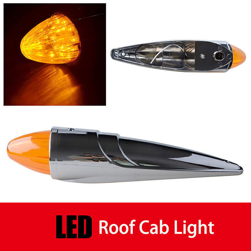 17 LED Amber Semi Truck Roof Cab Marker Clearance Lights For Peterbilt Mack CC