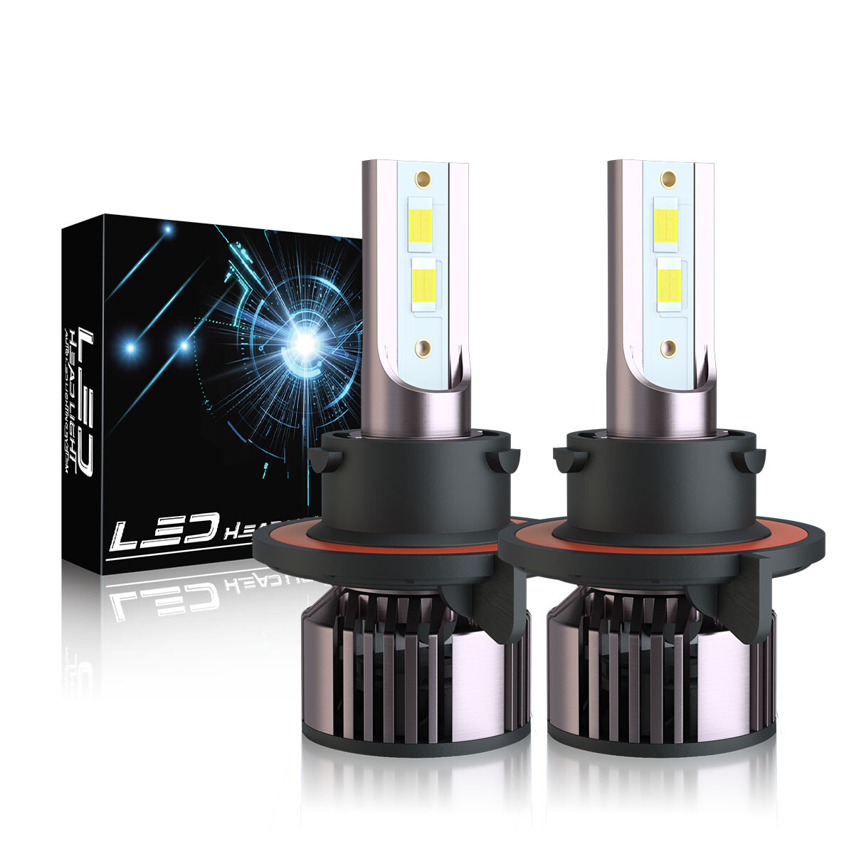 For Chevy Cruze Sedan 2011-2015 9008/H13 Cold White LED Headlight High Low Bulbs