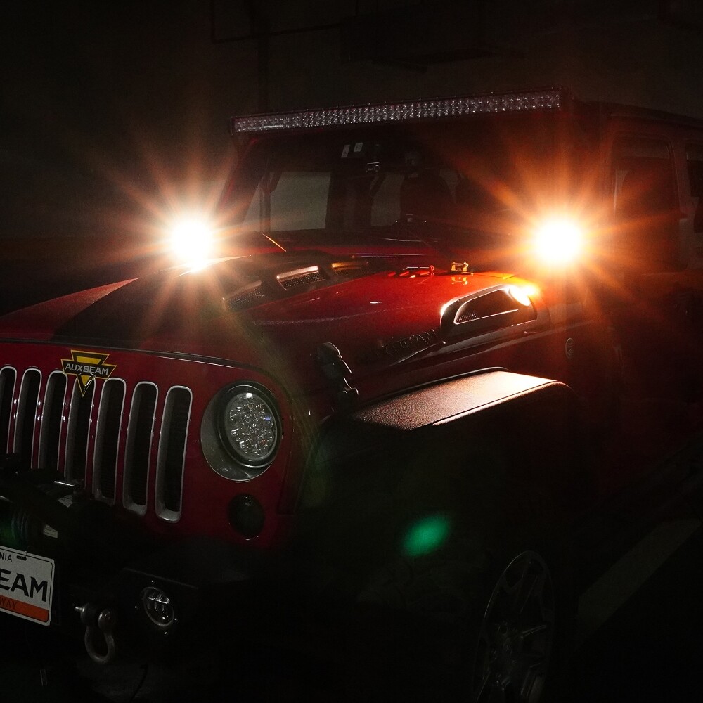 AUXBEAM 4″ INCH LED PODS WORK LIGHT BAR SPOT BEAM DRIVING OFFROAD SUV ATV TRUCK