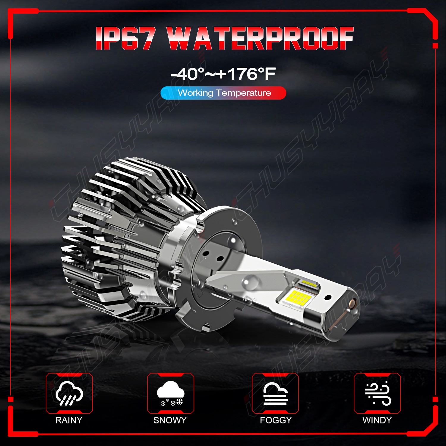 D2S D2R D2C D2H LED Combo Headlight Kit Bulbs 10000K Cool White High Low Beam