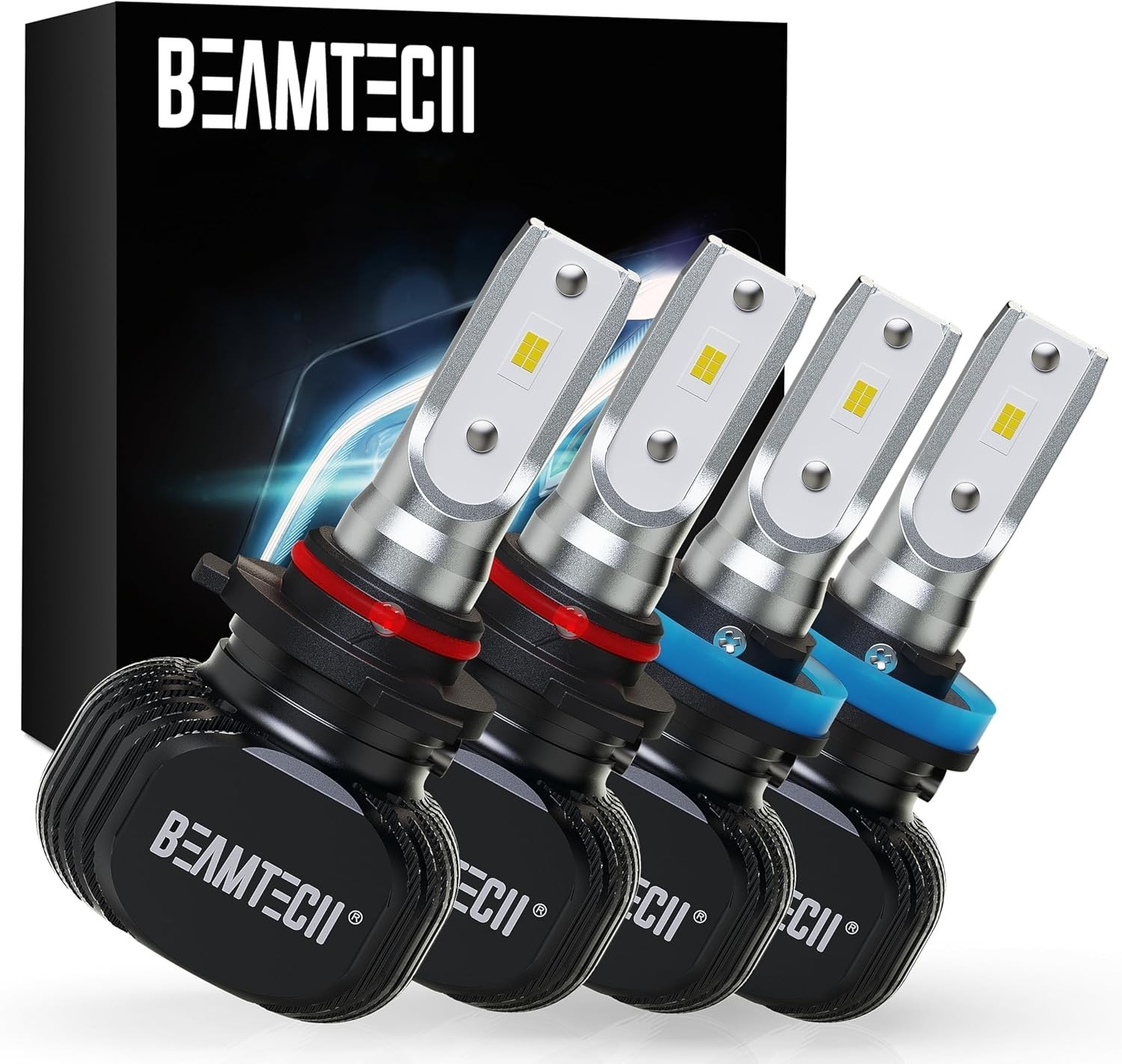 Fanless 9005 H11 LED Bulbs – 6500K White Light, 30,000 Hrs Lifespan, No Noise