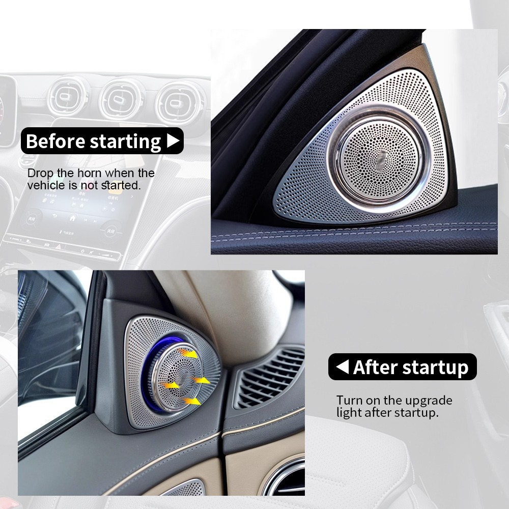 64 Colors 3D Rotating Speaker Tweeter For Mercedes-Benz C-Class W205 2019-2021