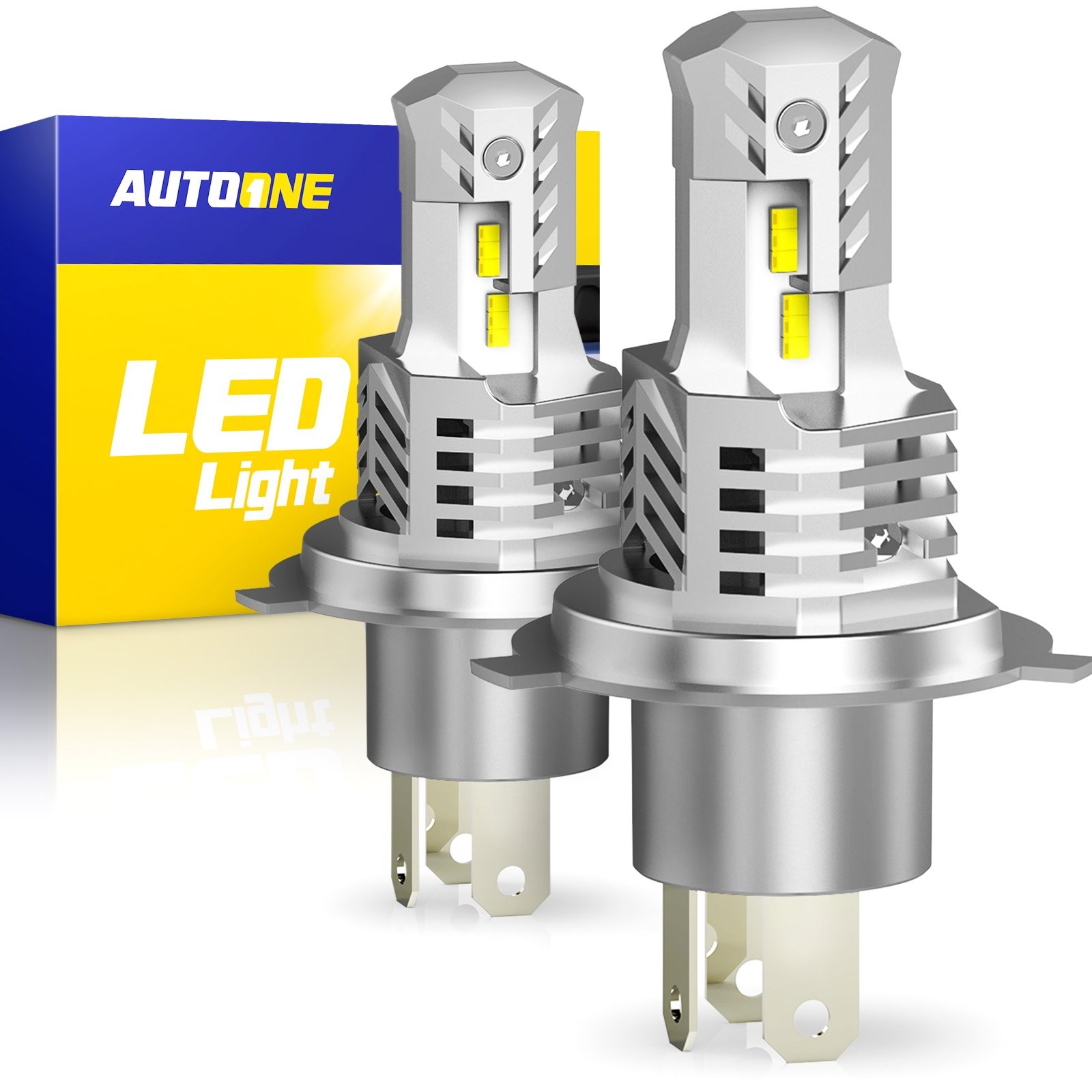 2x AUTOONE H4 9003 6000k Super White Kit LED Headlight Bulb High Low Bulbs E1