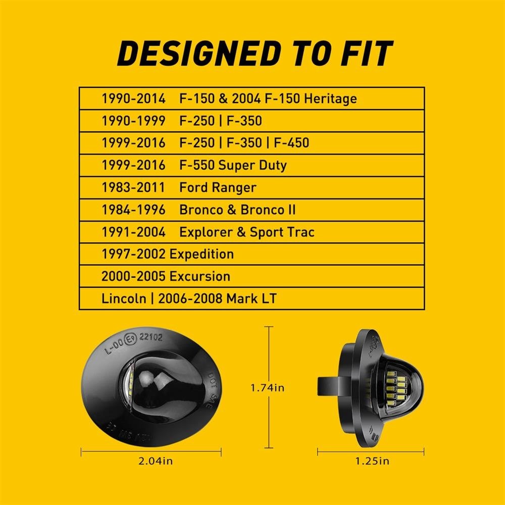 For 1983-2011 Ford Ranger LED License Plate Tag Light 6000K Super Bright OXILAM