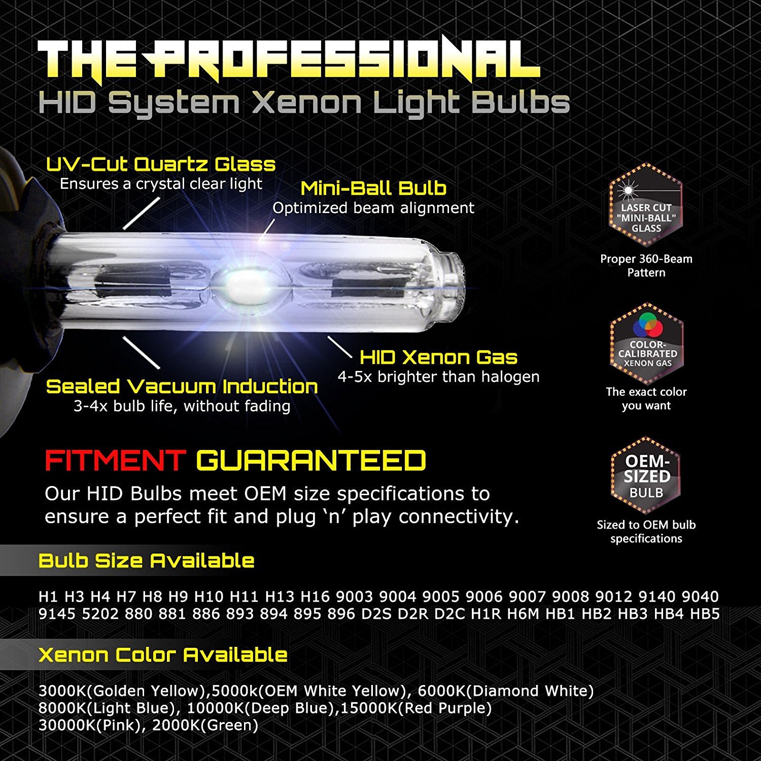 FOG LIGHTS XENON CONVERSION HID KIT H1 H3 H11 H16 880/881 5202 9145 ALL COLORS !