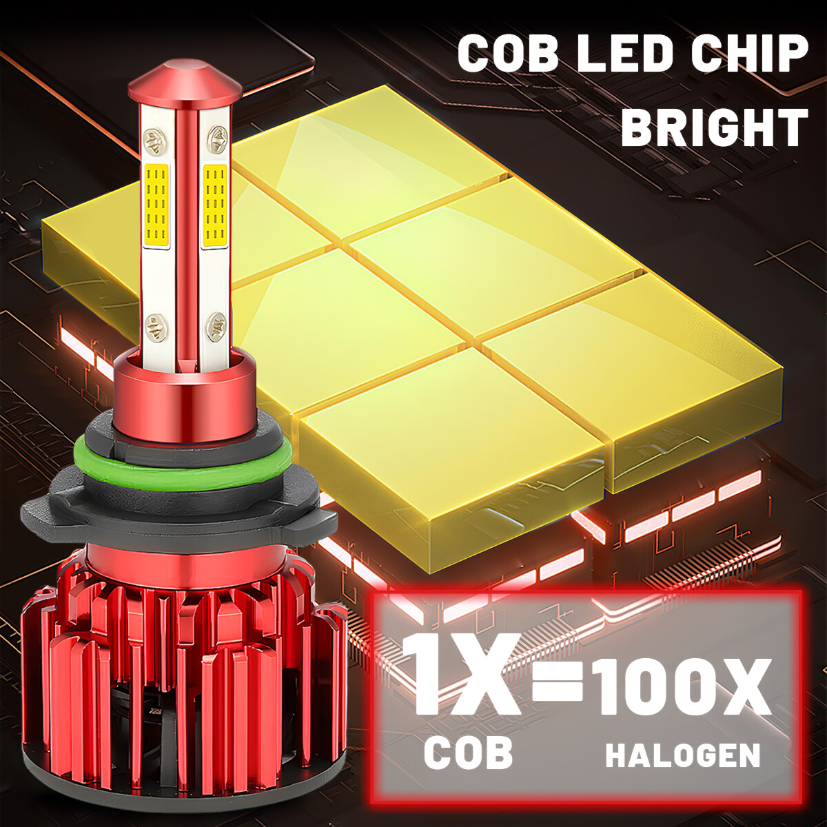 4-Sides 9006 LED Headlight Super Bright Bulbs Kit 330000LM HIGH LOW Beam 6000K