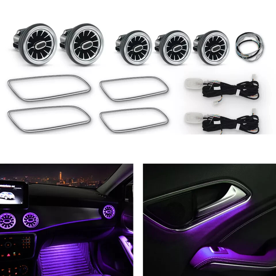 12/64 COLORS APP Control Air Vent LED Ambient Light For Mercedes Benz CLA W117