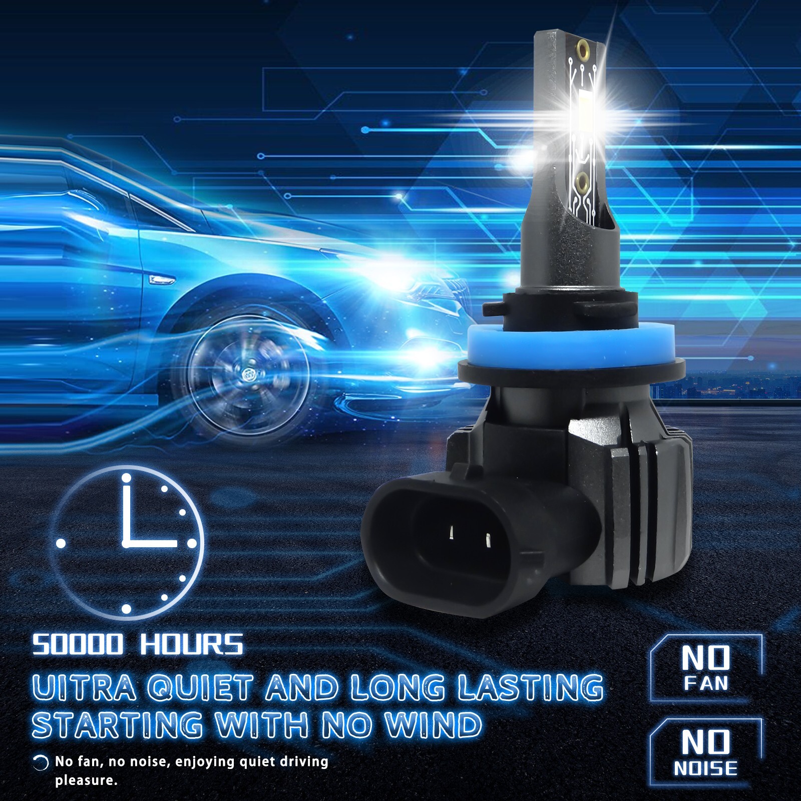 H11 LED Headlight Kit 3570 CSP Low Beam Bulbs Super Bright 360000LM 6000K White