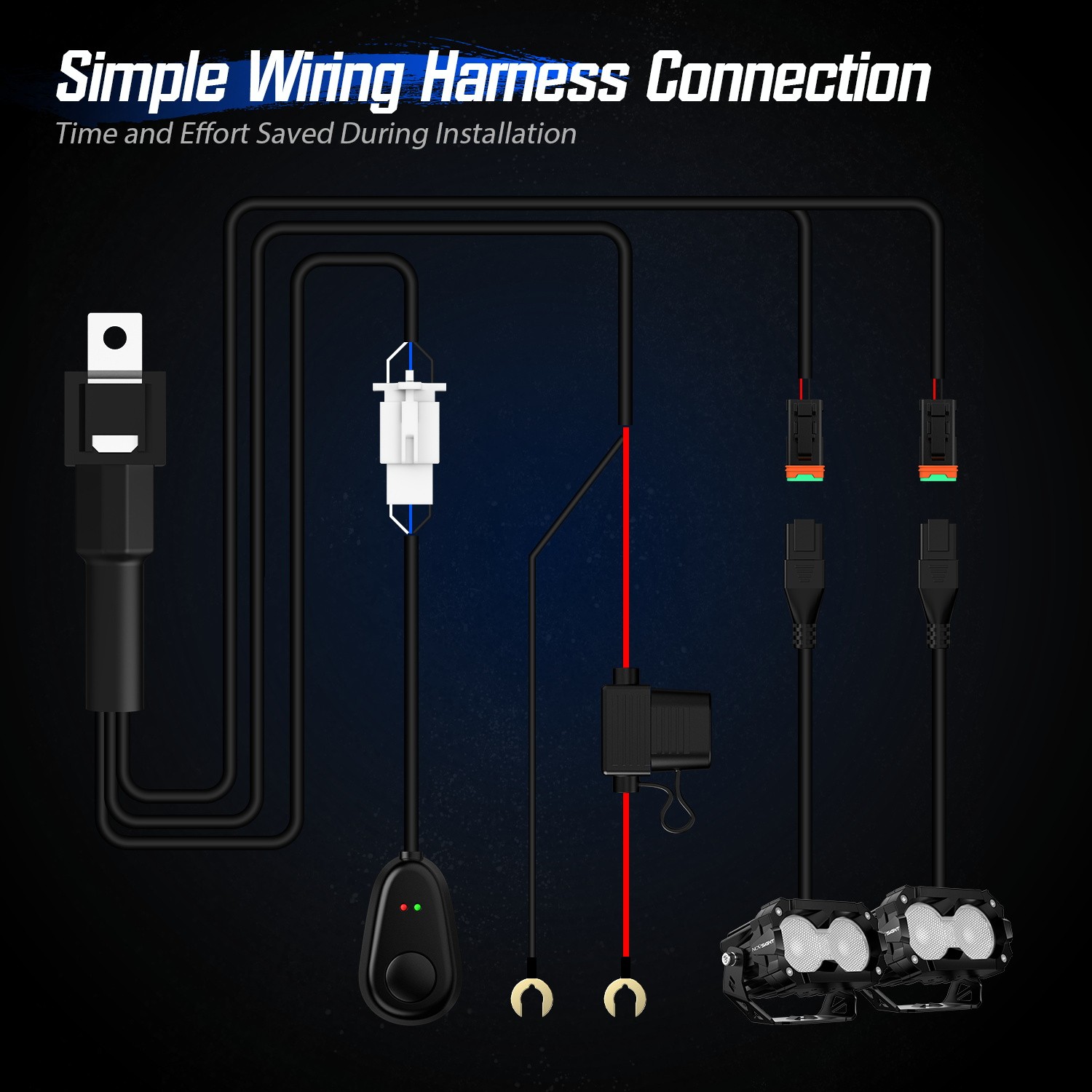 NOVSIGHT CYBER Series 4.5 Inch LED Pod Lights Flood Lamp Offroad Truck SUV ATV