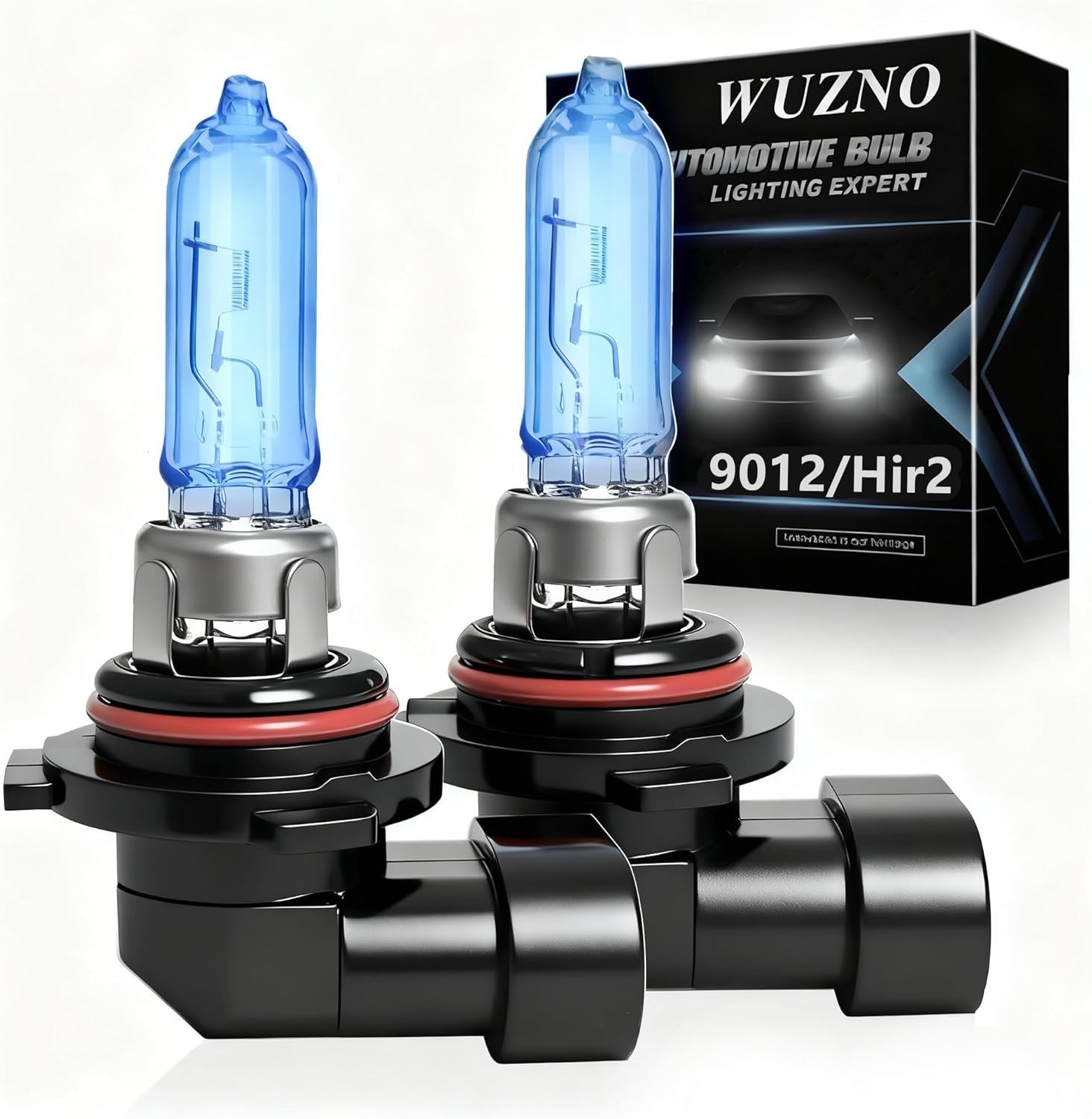 Halogen Headlight Bulb 9012 12V 55W High Low Beam White 5000K 2 Pack